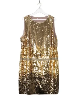 Vintage Gold Sequin 1920s Style Charleston Dress L/XL