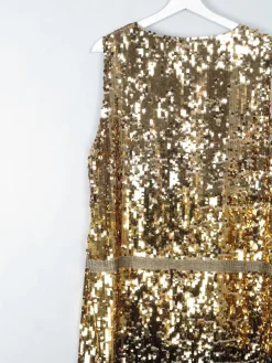 Vintage Gold Sequin 1920s Style Charleston Dress L/XL