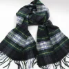 Vintage Green & Navy Wool Scarf