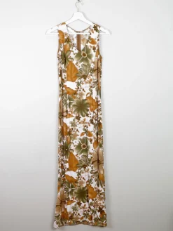 Vintage Green & Rust Vintage Long Dress 6