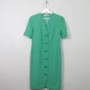 Vintage Green Button Down Dress XS