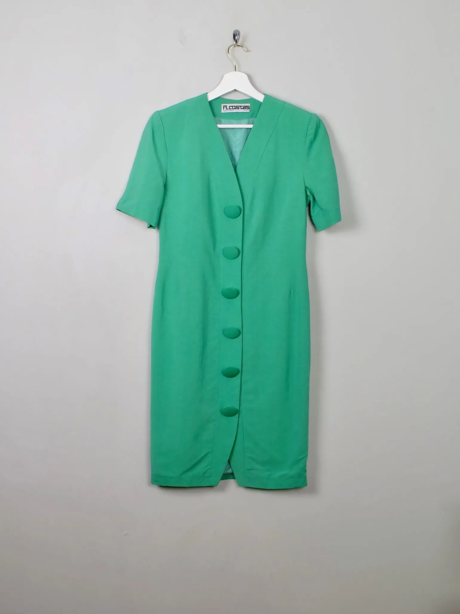 Vintage Green Button Down Dress XS