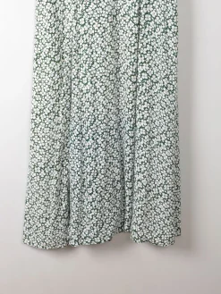 Vintage Green Floral Printed Dress S