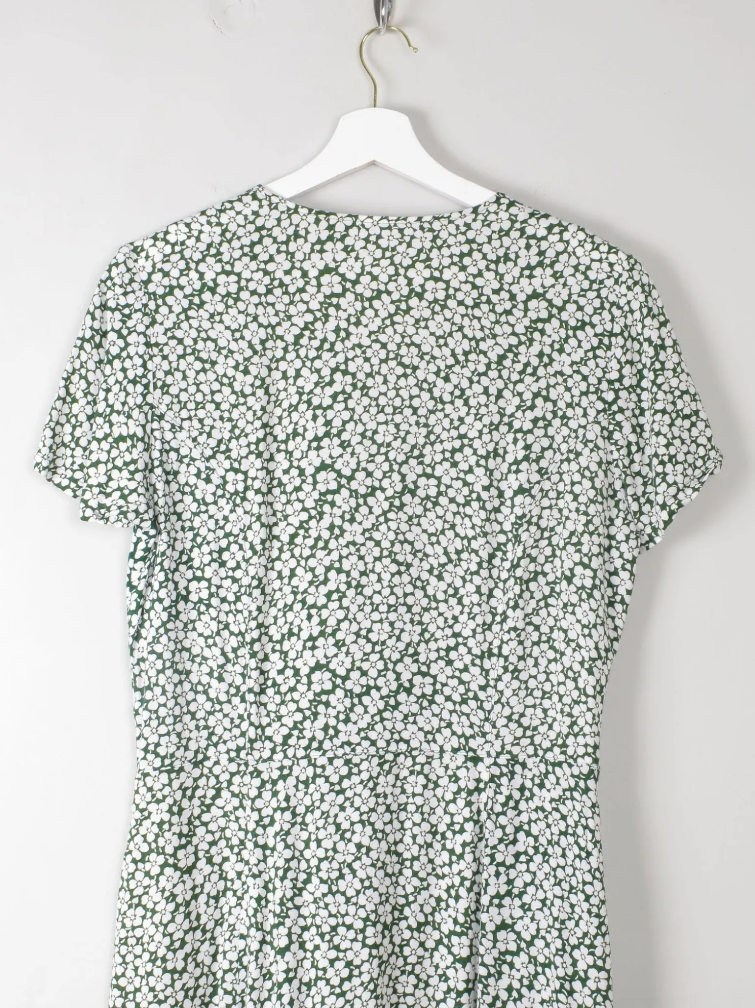 Vintage Green Floral Printed Dress S
