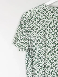 Vintage Green Floral Printed Dress S