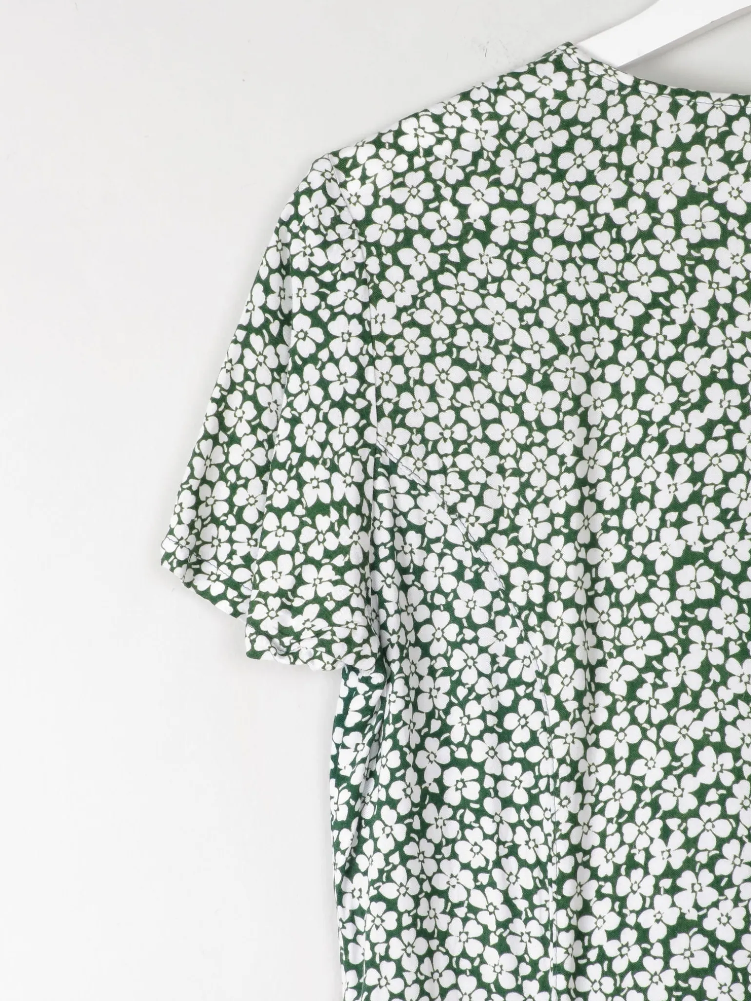 Vintage Green Floral Printed Dress S