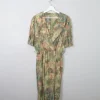 Vintage Green Printed Dress S/M