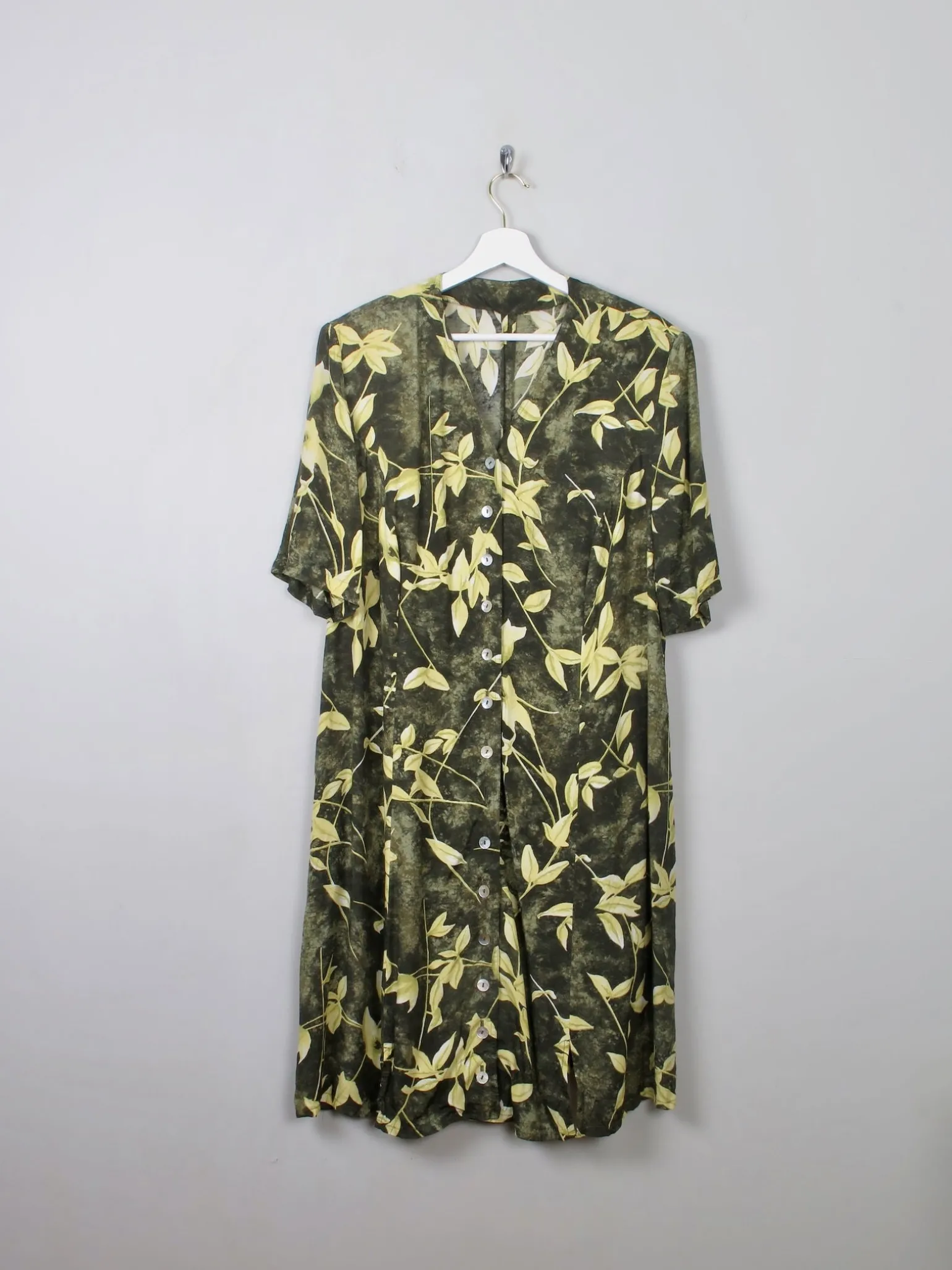 Vintage Green Printed Dress L/XL