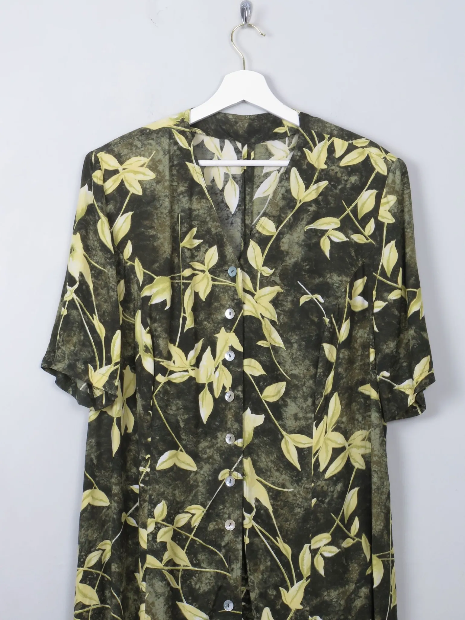 Vintage Green Printed Dress L/XL
