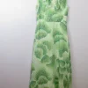 Vintage Green Printed Floral Maxi Dress M