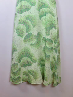 Vintage Green Printed Floral Maxi Dress M