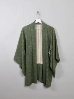 Vintage Green Silk Kimono S/M