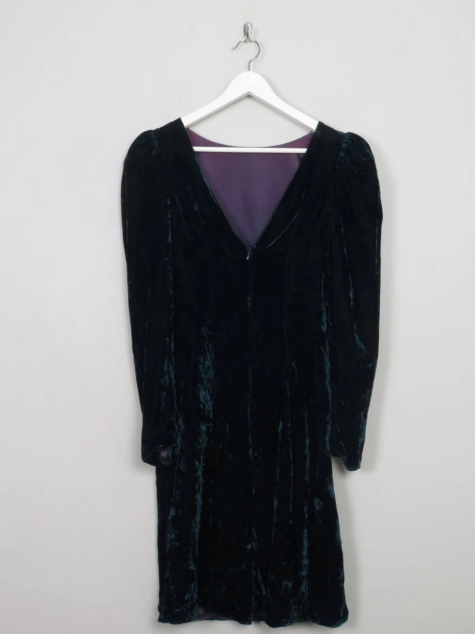 Vintage Green Velvet Dress XS