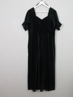 Vintage Green Velvet Laura Ashley Dress 12