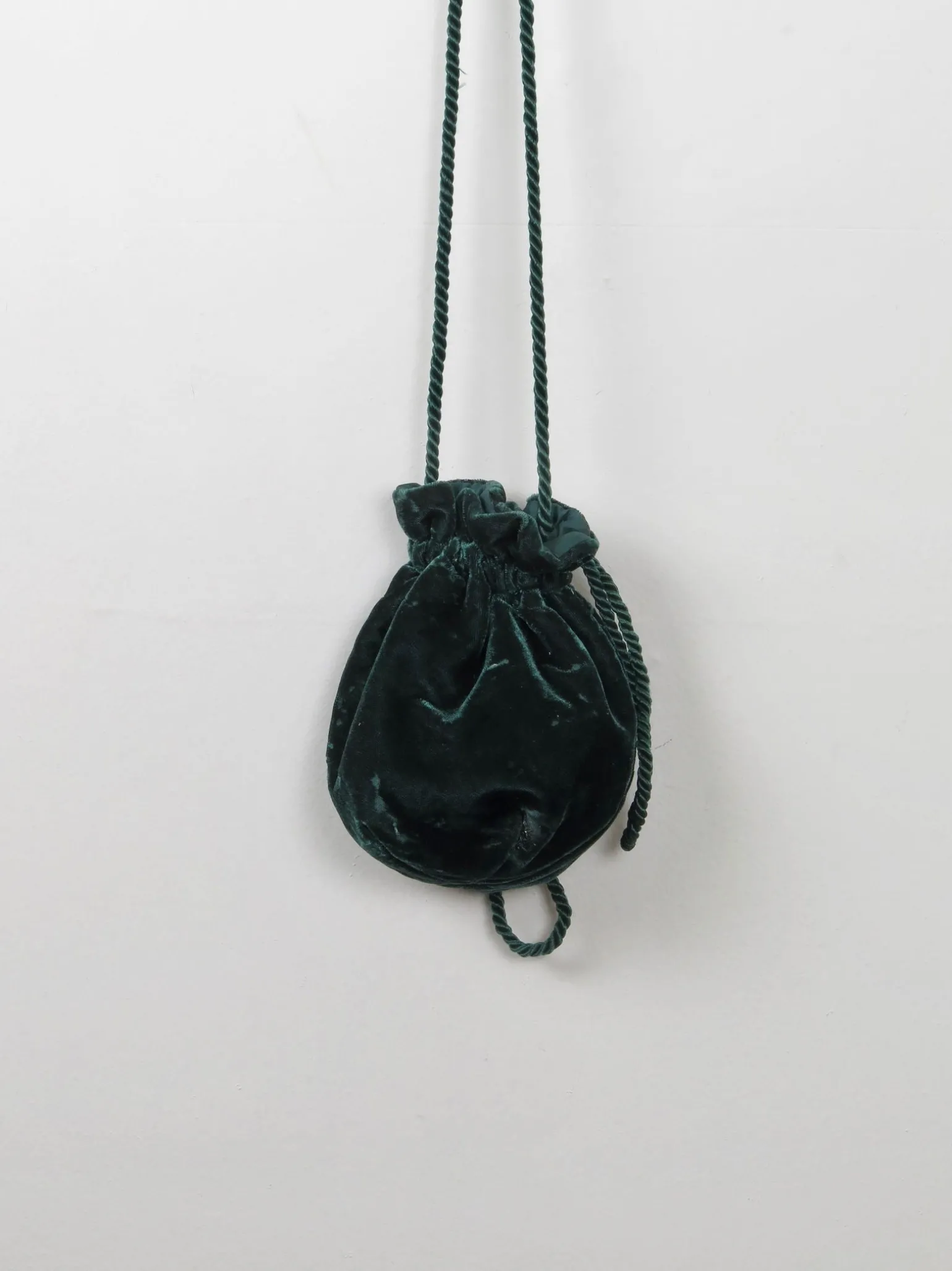 Vintage Green Velvet Pouch Pauper Bag