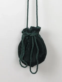 Vintage Green Velvet Pouch Pauper Bag
