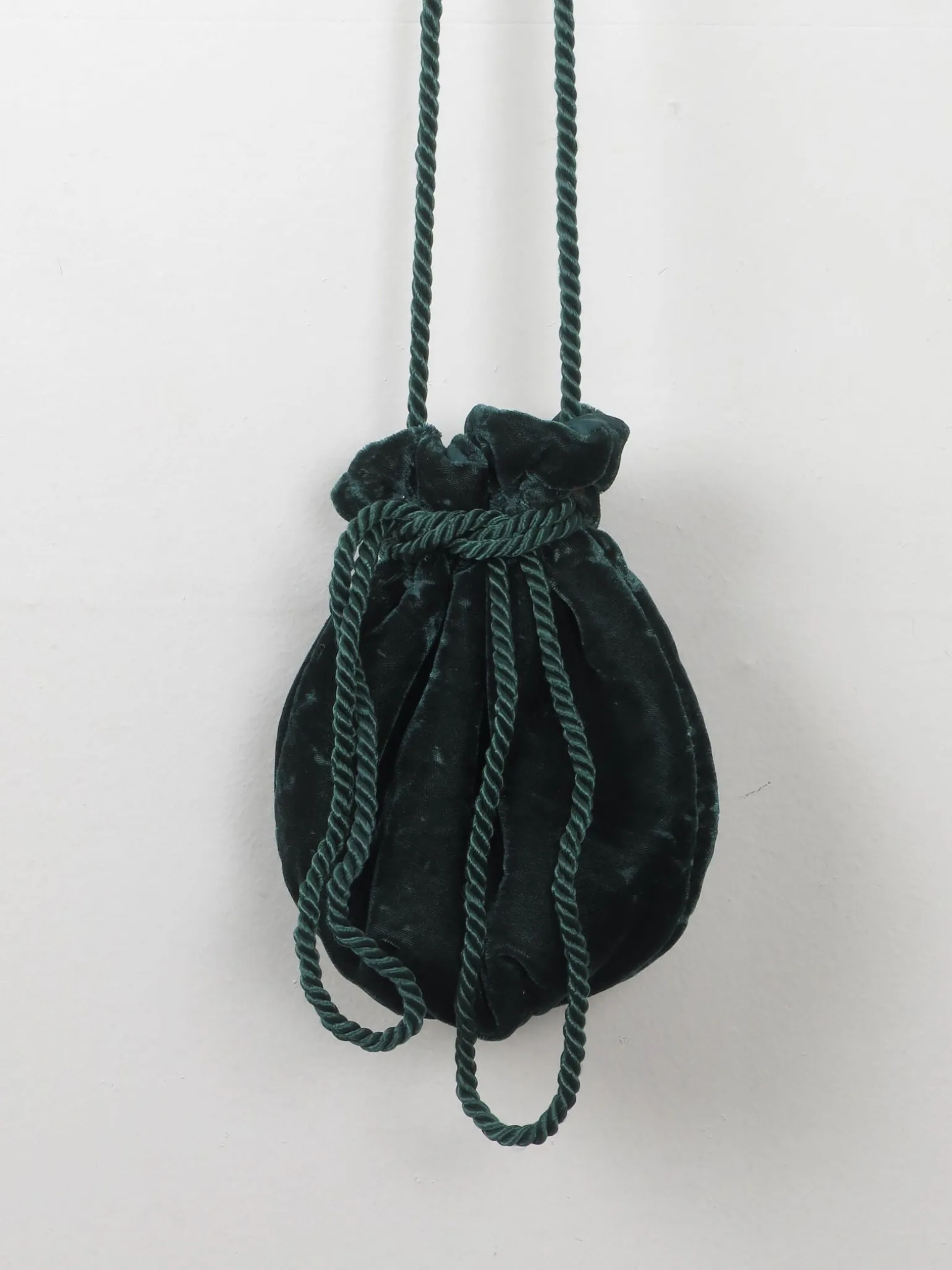 Vintage Green Velvet Pouch Pauper Bag