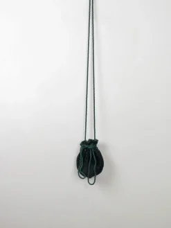 Vintage Green Velvet Pouch Pauper Bag