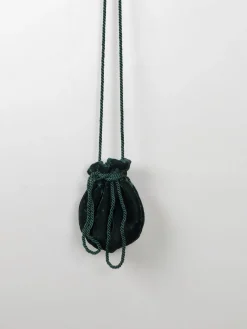 Vintage Green Velvet Pouch Pauper Bag