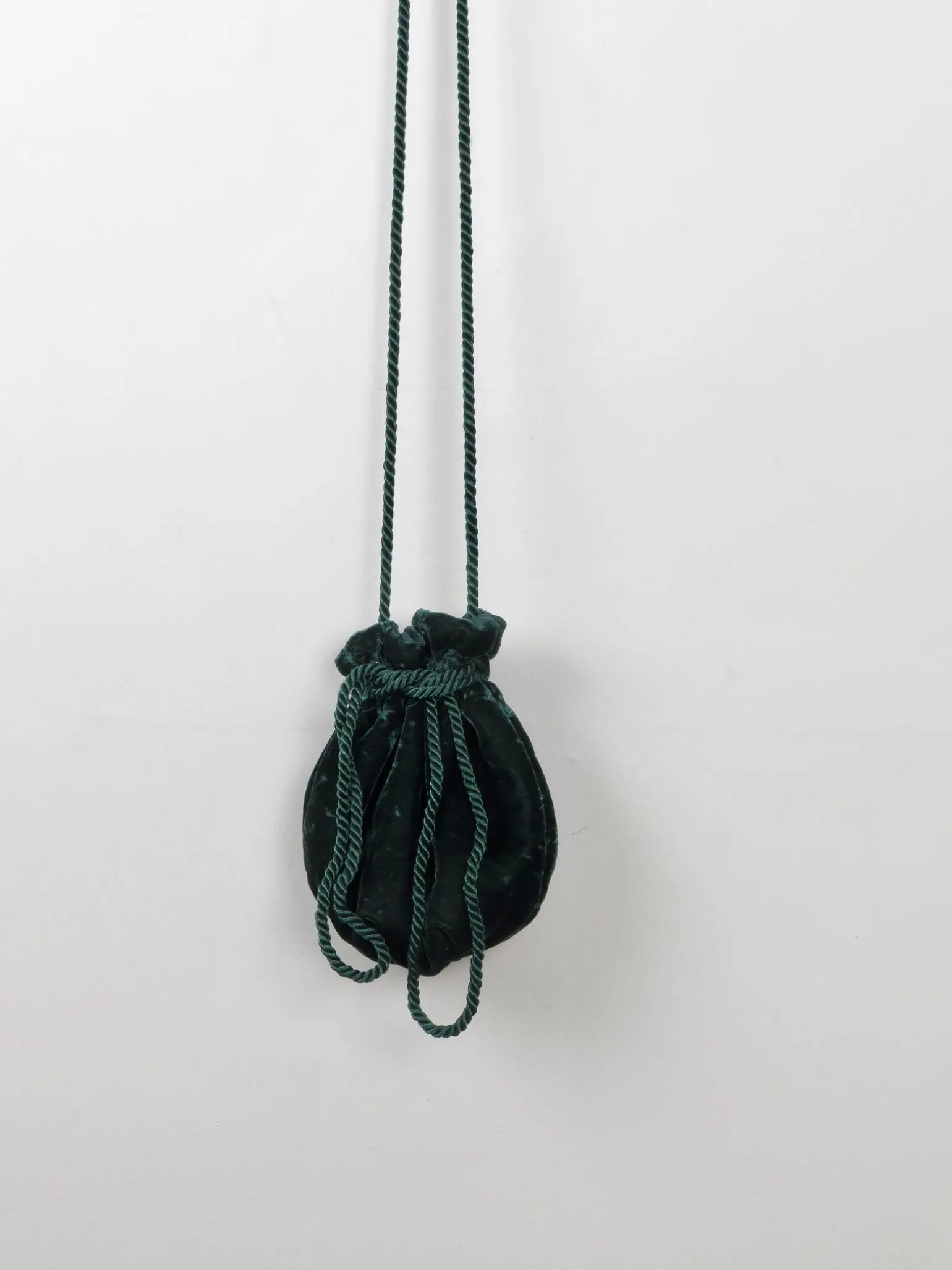 Vintage Green Velvet Pouch Pauper Bag