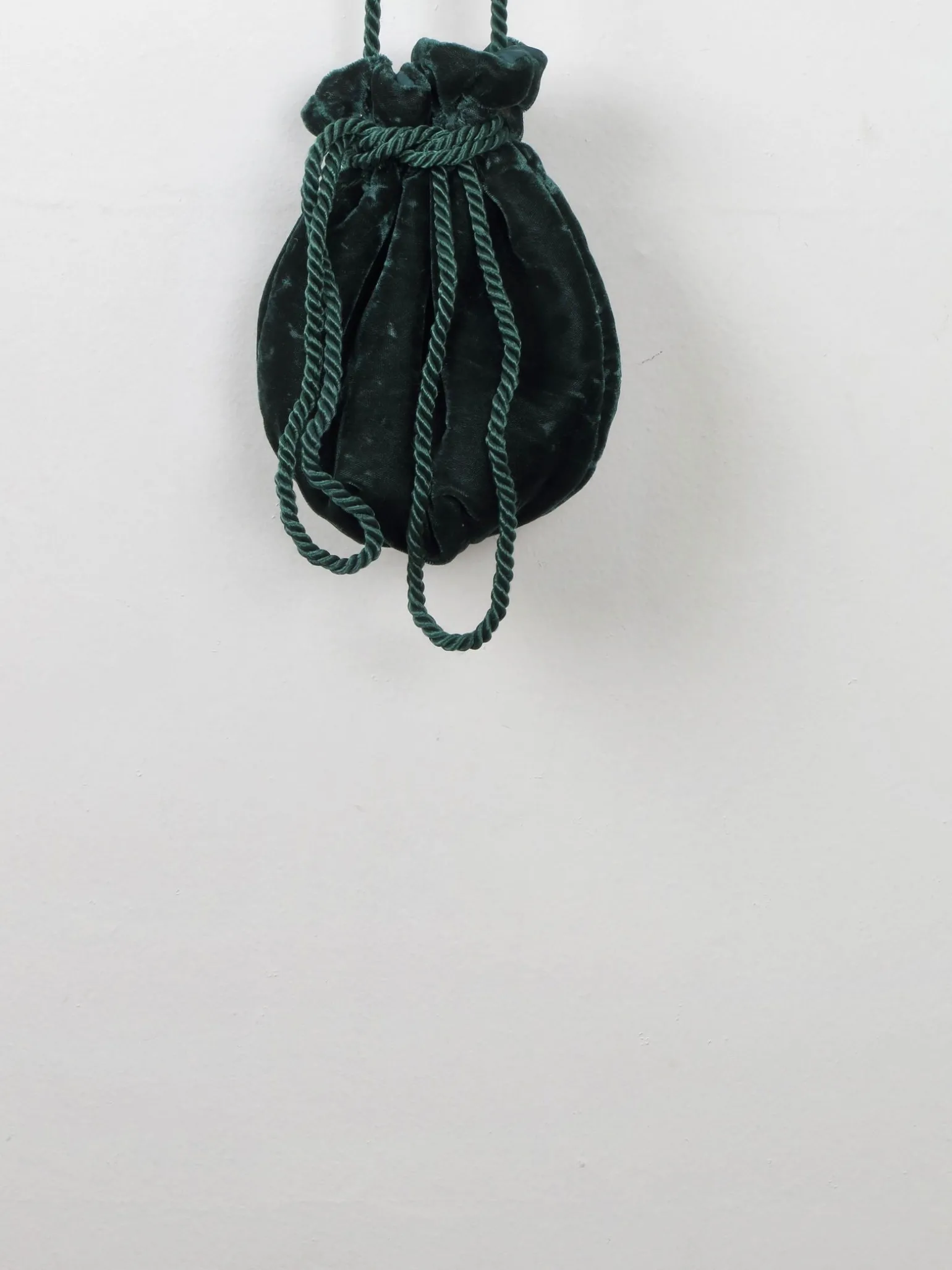 Vintage Green Velvet Pouch Pauper Bag