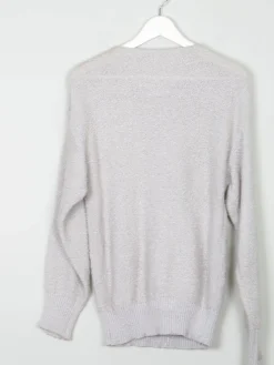 Vintage Grey & Silver Lurex Jumper With Appliqué S/M