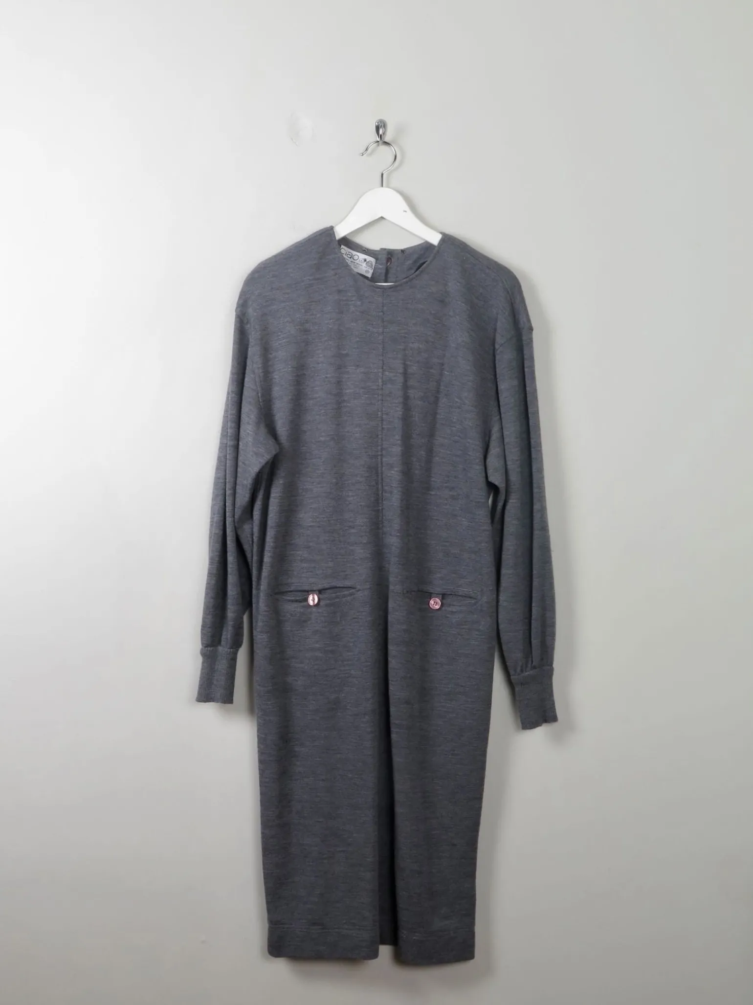Vintage Grey Ciao Wool Dress S-M