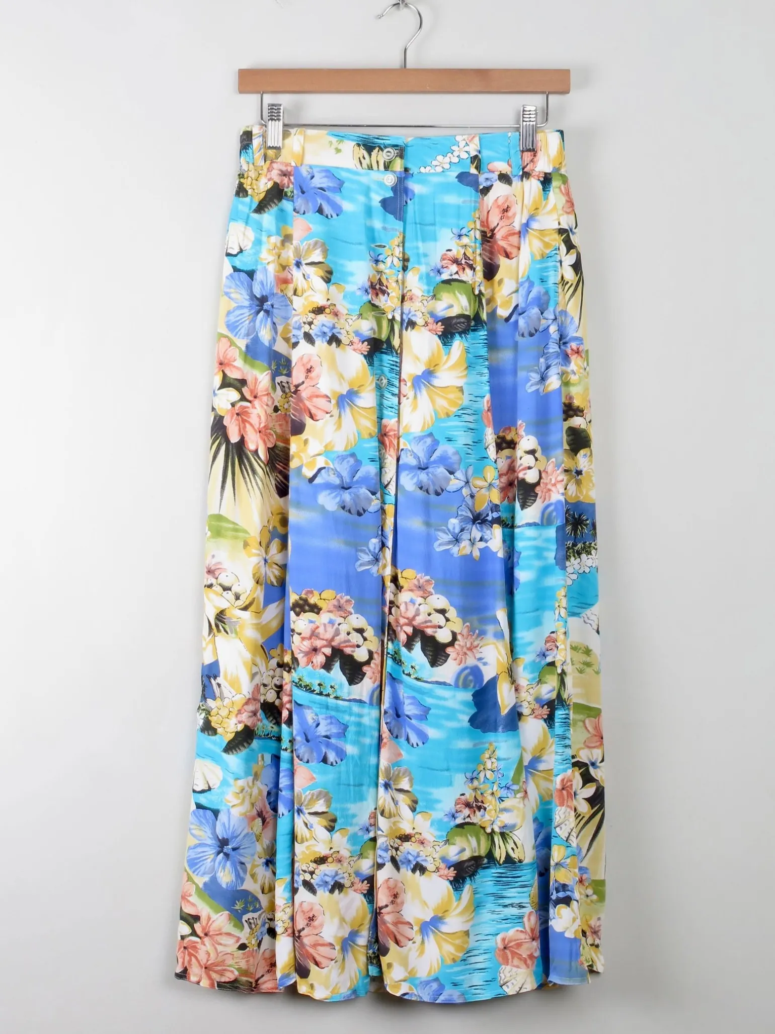 Vintage Hawaiian Style Midi Skirt S/M