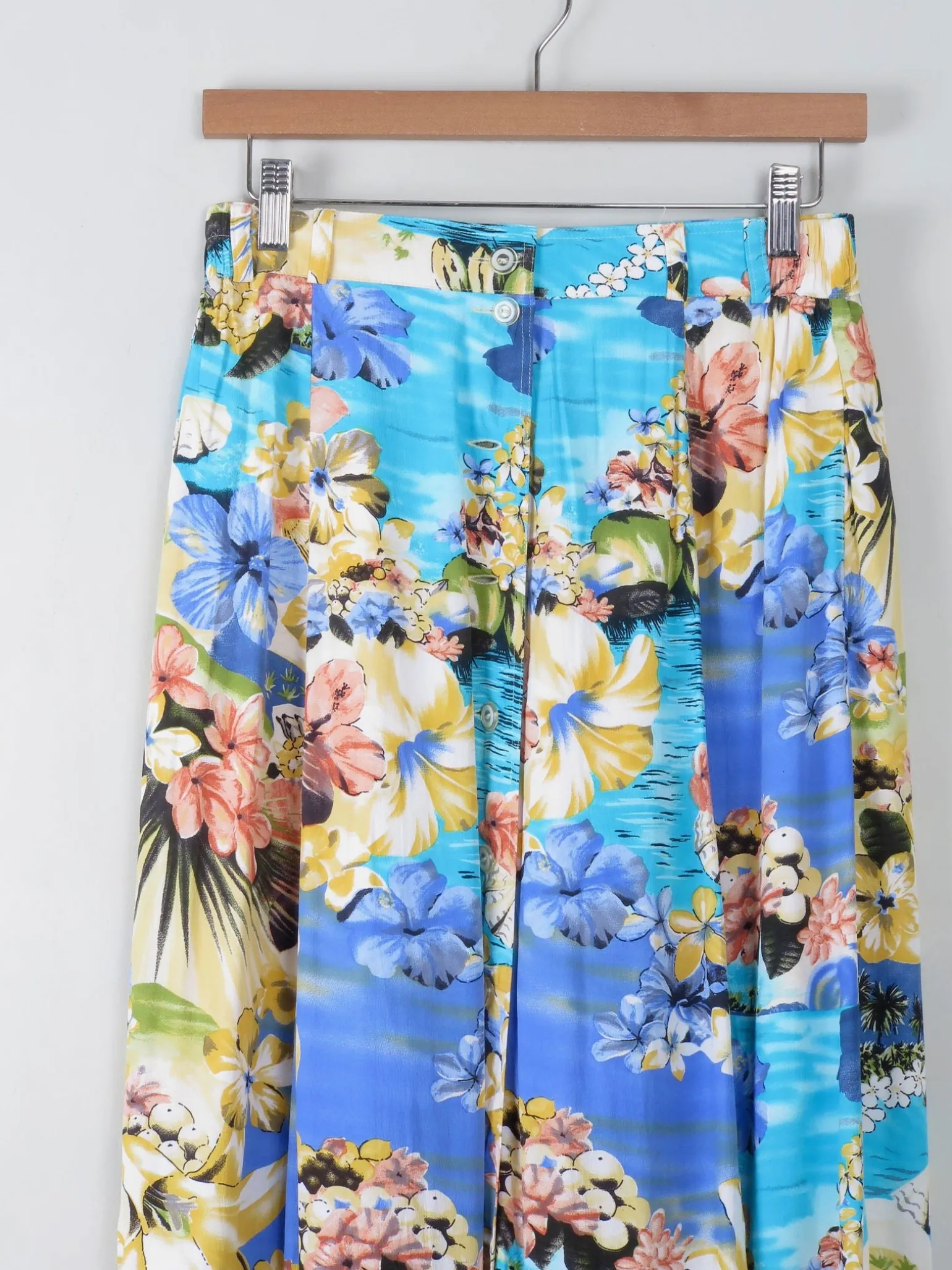Vintage Hawaiian Style Midi Skirt S/M