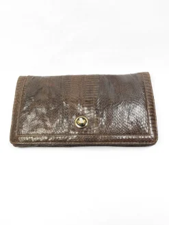 Vintage Khaki Green Snake Envelope Bag