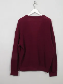 Vintage Lacoste Wine Wool Cardigan M/L