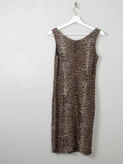 Vintage Leopard Print Fitted Dress XS