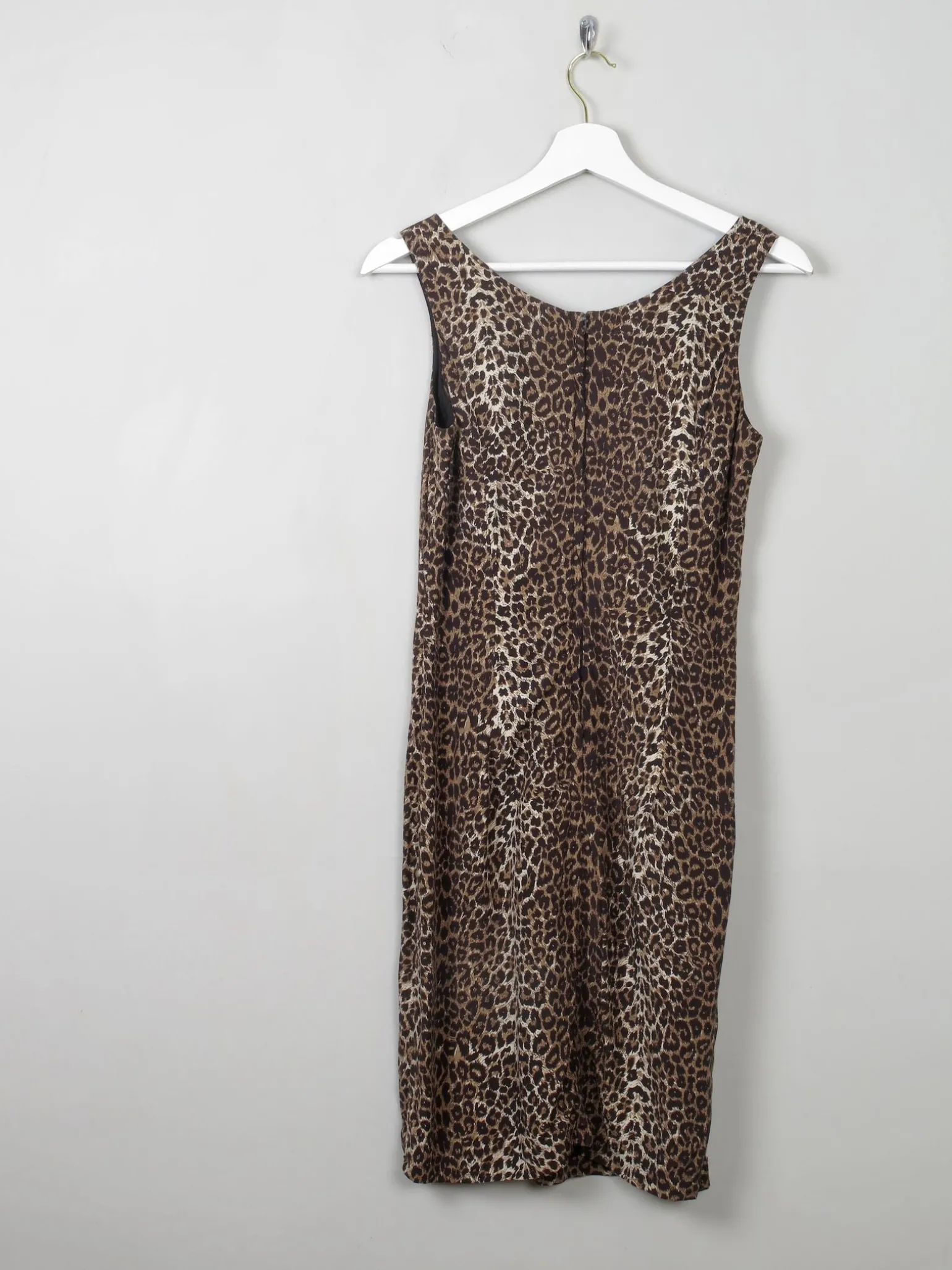 Vintage Leopard Print Fitted Dress XS