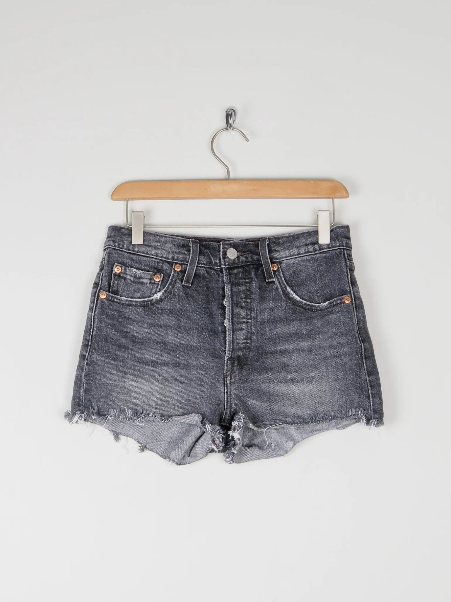 Vintage Levi’s Dark Grey Denim Shorts 28"