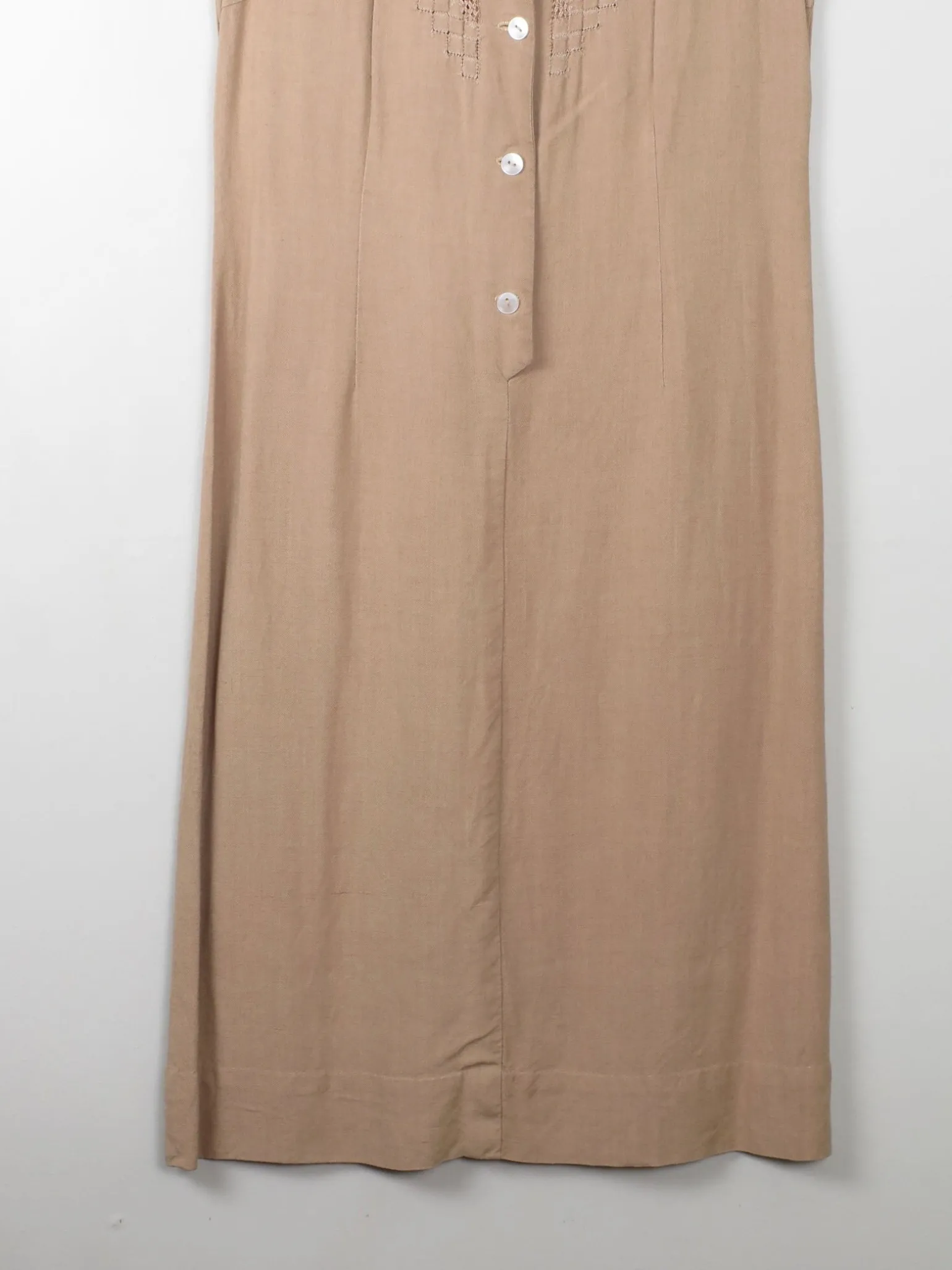 Vintage Linen Sleeveless Dress S