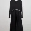 Vintage Long Black Dress With Sequin M