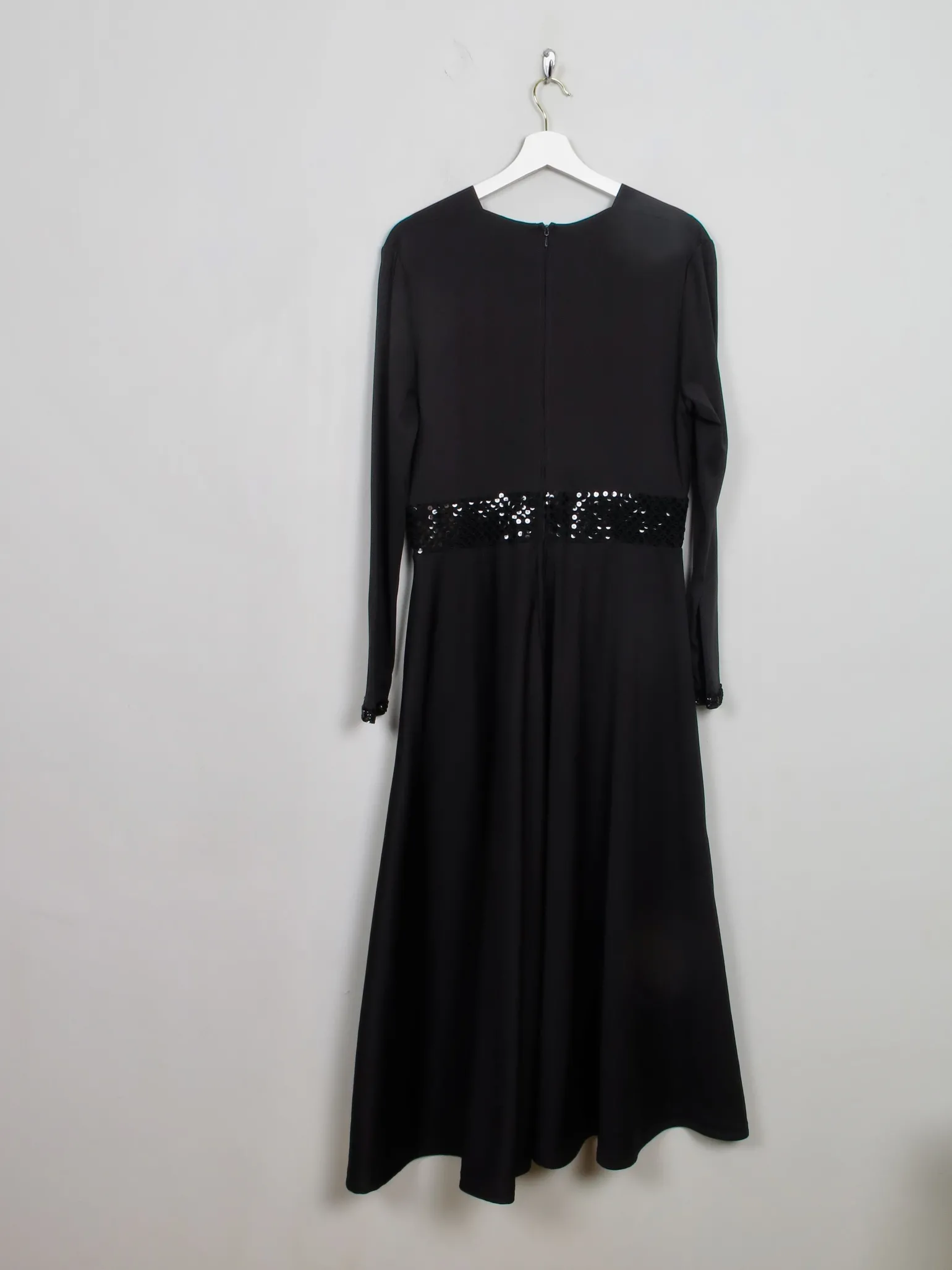 Vintage Long Black Dress With Sequin M