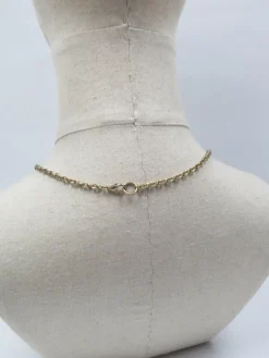 Vintage Long Gold Metal Cross Necklace