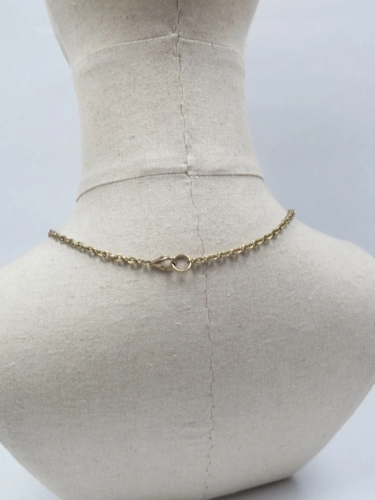 Vintage Long Gold Metal Cross Necklace