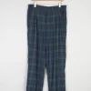 Vintage Men's Navy & Green Tartan Trousers 32"