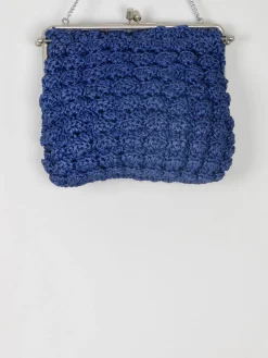 Vintage Navy Crochet Handbag