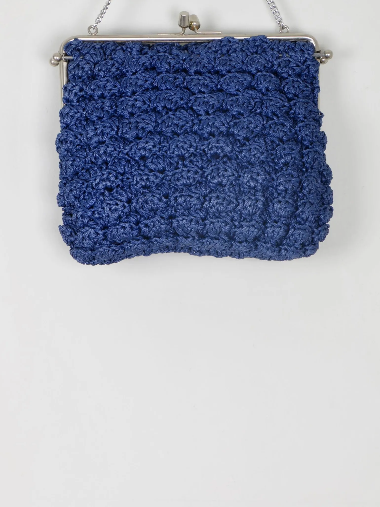 Vintage Navy Crochet Handbag