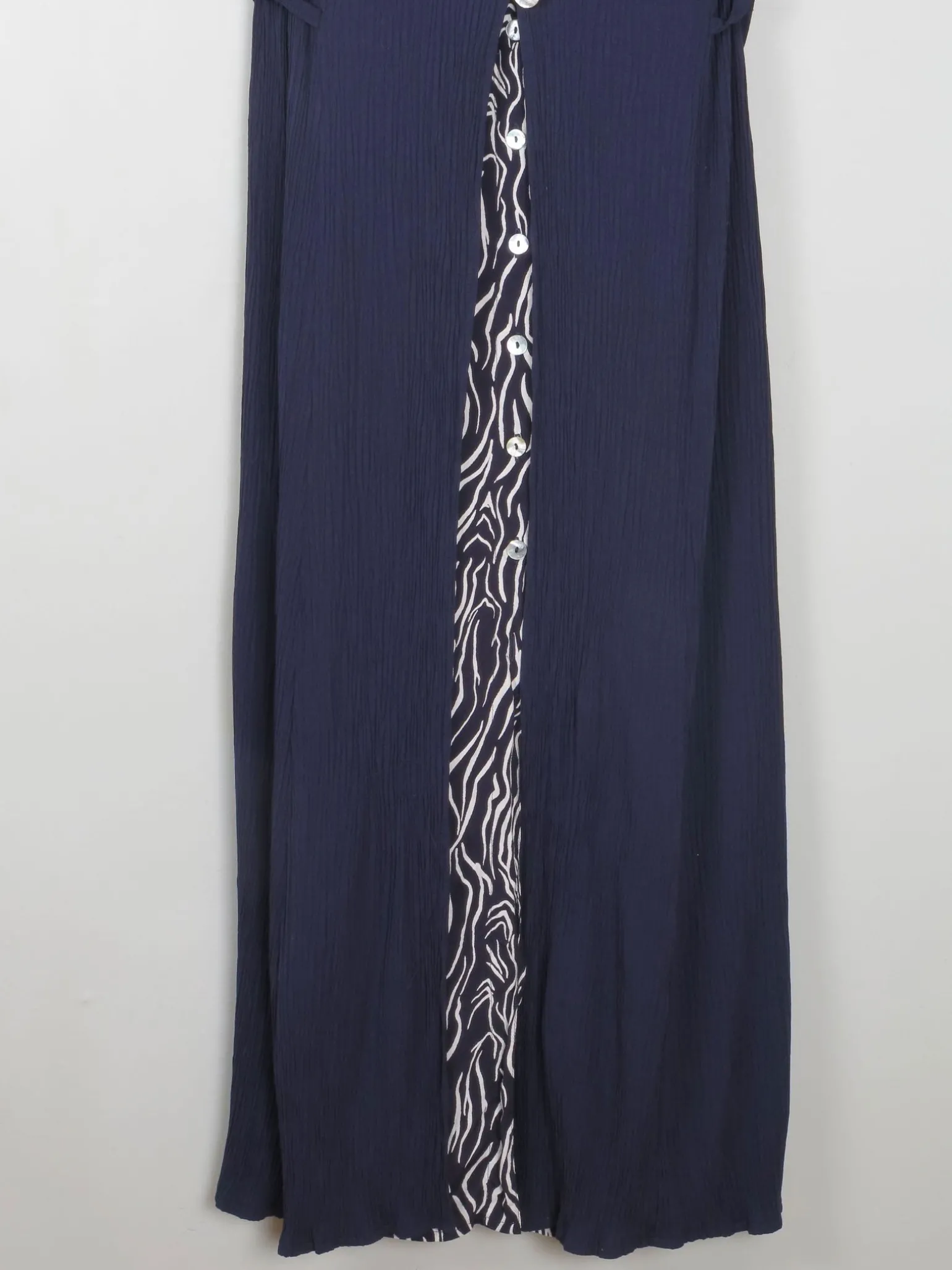 Vintage Navy Dress With Animal Print M/L