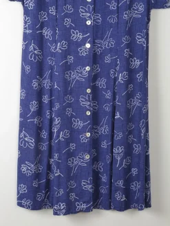 Vintage Navy Printed Dress L/XL
