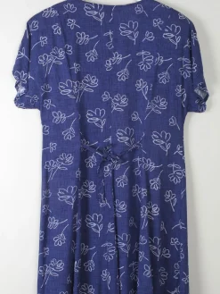 Vintage Navy Printed Dress L/XL