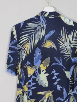 Vintage Navy Printed Safari Style Dress M/L