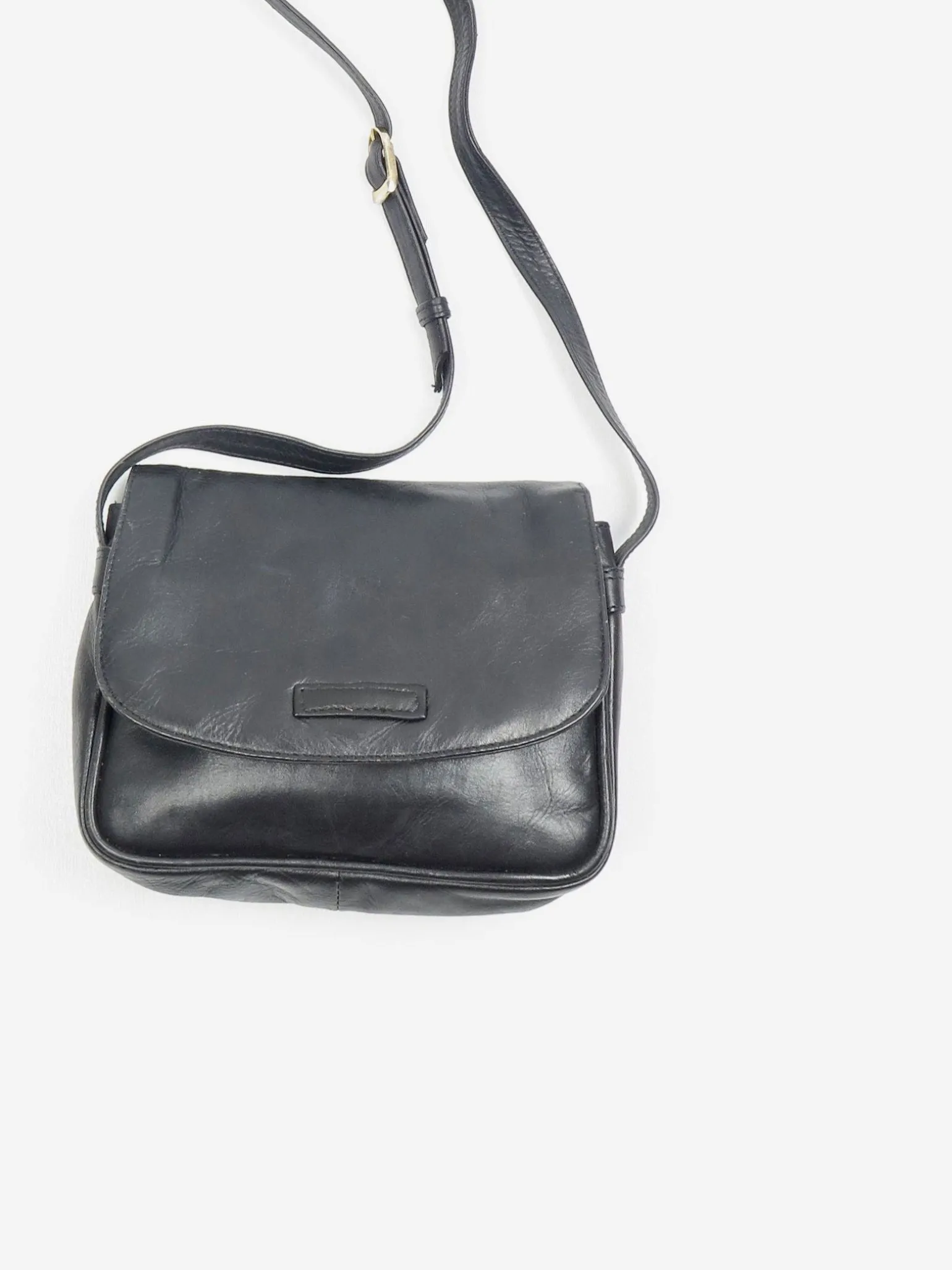 Vintage Oriano Navy Leather Cross-Body Bag