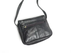 Vintage Oriano Navy Leather Cross-Body Bag