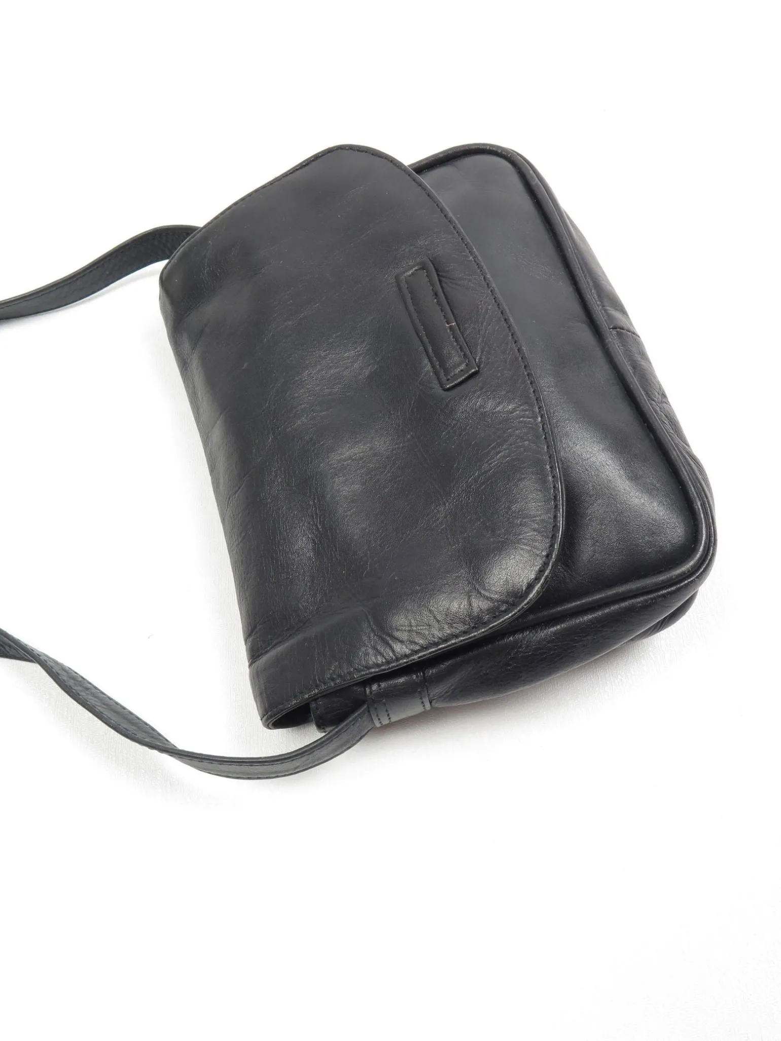 Vintage Oriano Navy Leather Cross-Body Bag