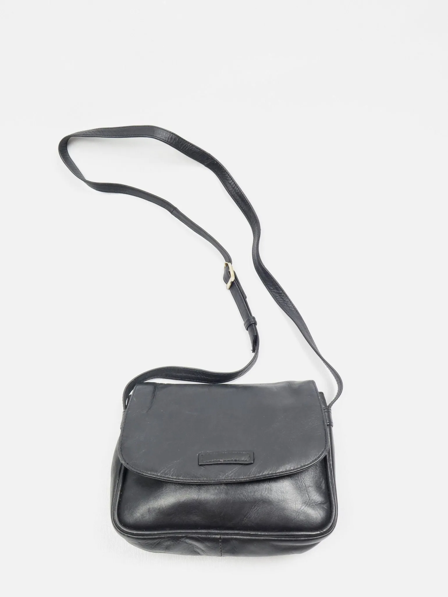 Vintage Oriano Navy Leather Cross-Body Bag